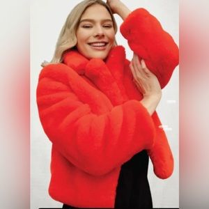 Furious Fur Martha Jacket - Tangerine. (500)